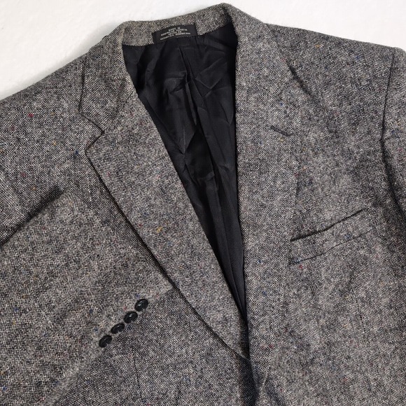 VTG Barrington Men's Tweed Sport Coat Blazer Two Button Gray Color Speckled 42L